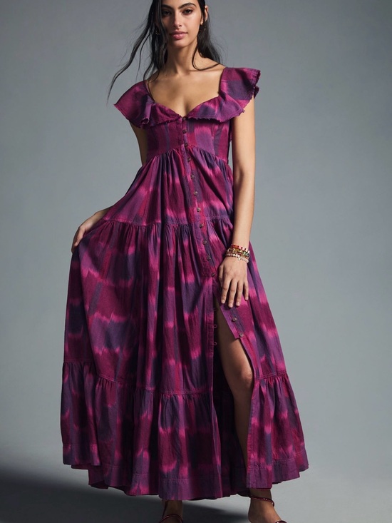 Pilcro Dresses & Skirts - Anthropologie Pilcro Dyed Flutter-Sleeve Dress Dress M NWOT